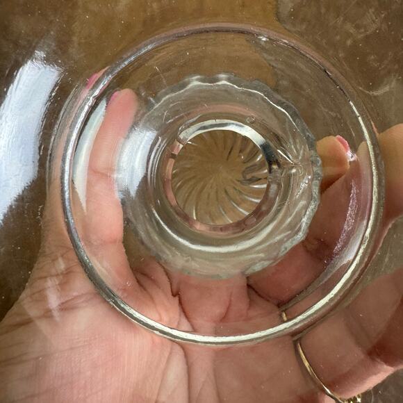 Vintage Antique Clear Glass pressed Pat D replacement lid with finial knob - Picture 7 of 12